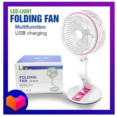 LR fan (Adjustable rechargeable folding fan with led light)